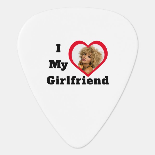 Bae Personalized Custom Photo I Love My Girlfriend Guitar Pick (Front)