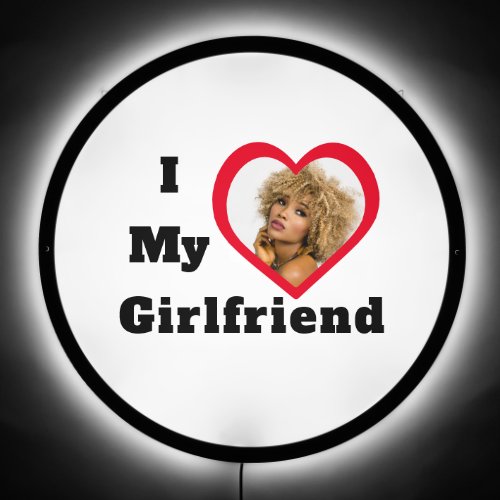 Bae Personalized Custom Photo I Love My Girlfriend LED Sign