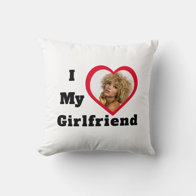 Bae Personalized Custom Photo I Love My Girlfriend Throw Pillow (Front)
