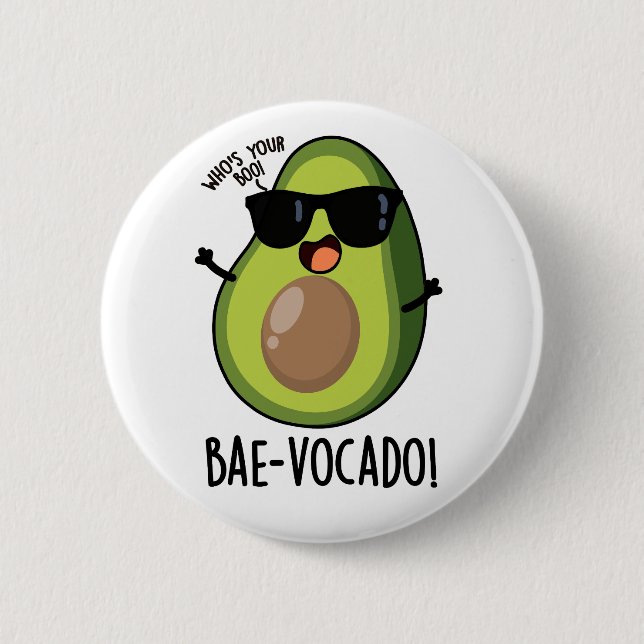 Bae-vocado Funny Avocado Pun  Button (Front)