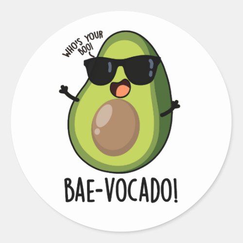 Bae_vocado Funny Avocado Pun  Classic Round Sticker