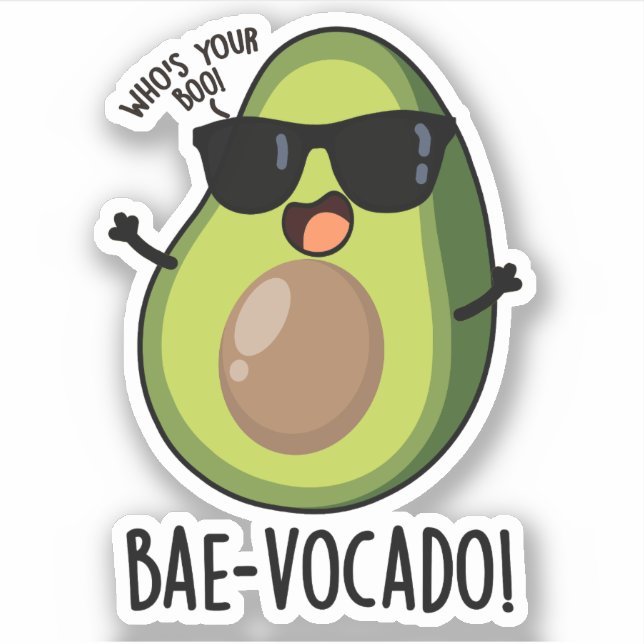 Bae-vocado Funny Avocado Pun  Sticker (Front)