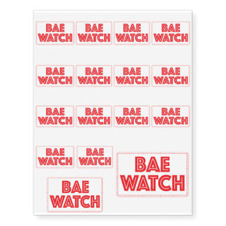 Bae watch funny bay watch movie reference temporary tattoos