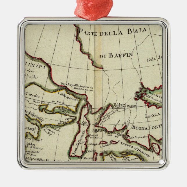 Baffin Bay North Atlantic Ocean Metal Ornament (Front)