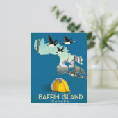 Baffin island map Canada travel poster (Standing Front)