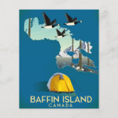 Baffin island map Canada travel poster (Back)