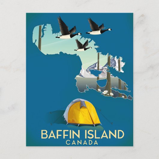 Baffin island map Canada travel poster (Front)
