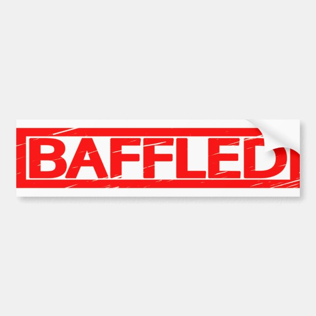 Baffled Stamp Bumper Sticker (Front)