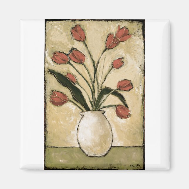 BAG10-V2 Tulips in Red.tif Magnet (Front)