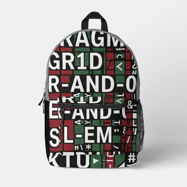 Bag Backpack Cross Bag with typography (Front)