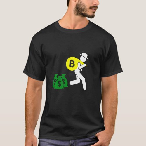 Bag Bitcoin Dollar Money Blockchain Currency Crypt T_Shirt