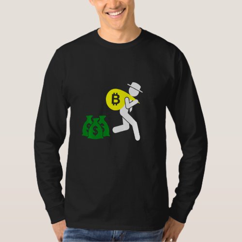 Bag Bitcoin Dollar Money Blockchain Currency Crypt T_Shirt
