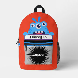 Bag Buddy Blue Tri Monster Personalized Backpack