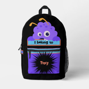 Bag Buddy Fun Purple Monster Personalized Backpack