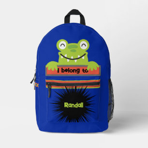 Bag Buddy Happy Green Frog Personalized Backpack