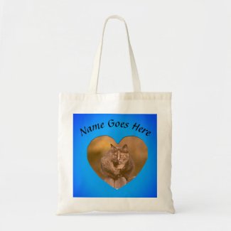 Bag - Cat in Blue Heart Frame