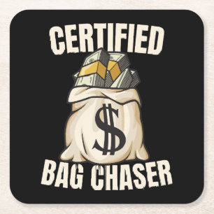 bag chaser square paper coaster