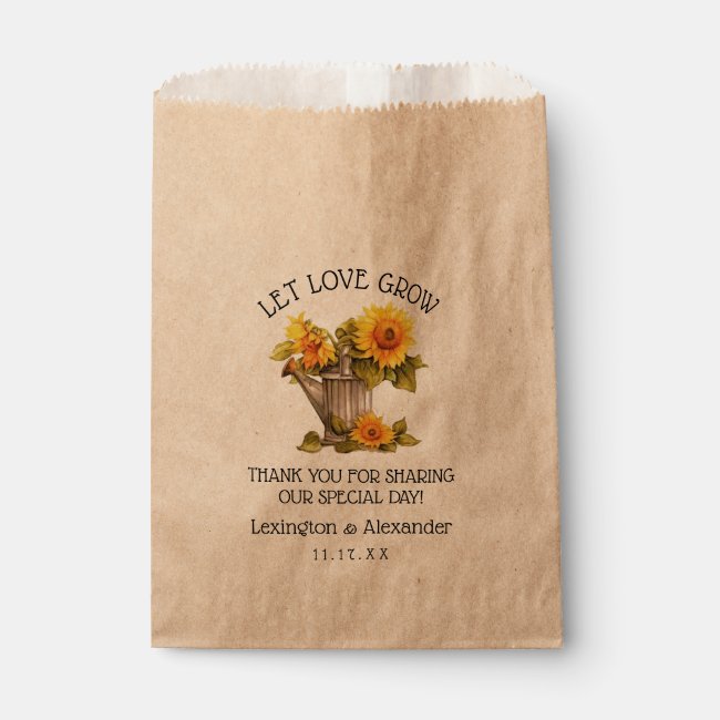 Bag For Sunflower Seeds Wedding Guest Favor |