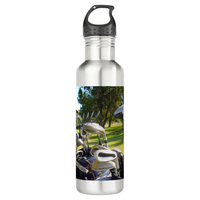 Bag Full Of Golf Clubs, Water Bottle (Front)