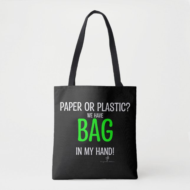 Bag In Hand Lime Pers. Med. Tote (Front)