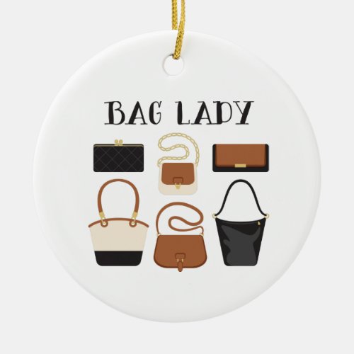 Bag Lady Ceramic Ornament