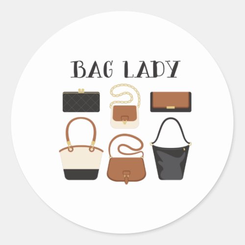 Bag Lady Classic Round Sticker