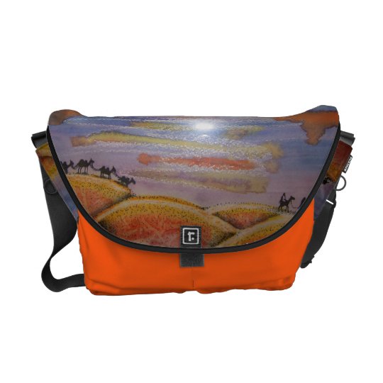 Bag - Messenger with handpainted watercolor