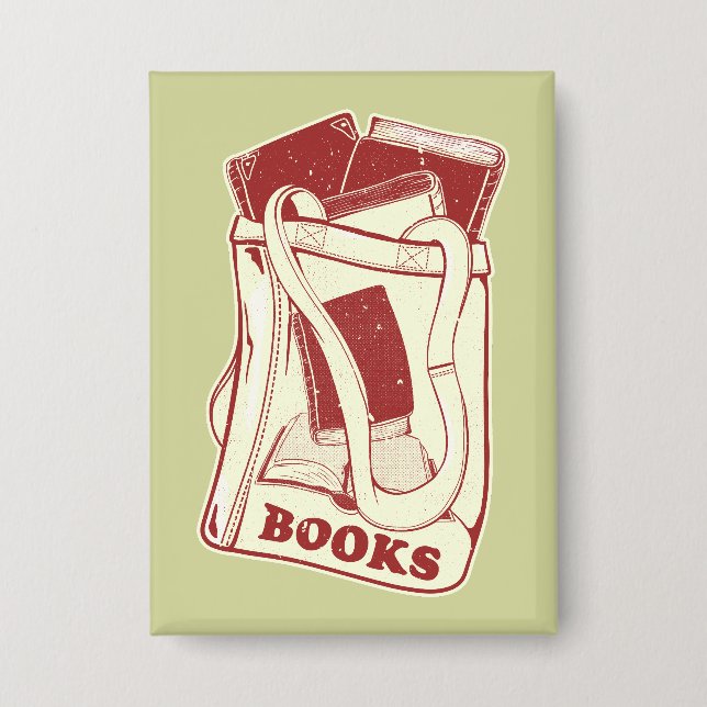 Bag of books I love to read Button (Front)