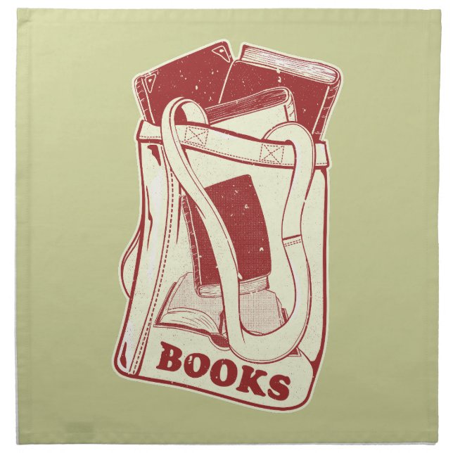 Bag of books I love to read Cloth Napkin (Front)