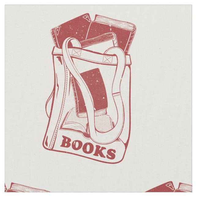 Bag of books I love to read Fabric (Close Up)