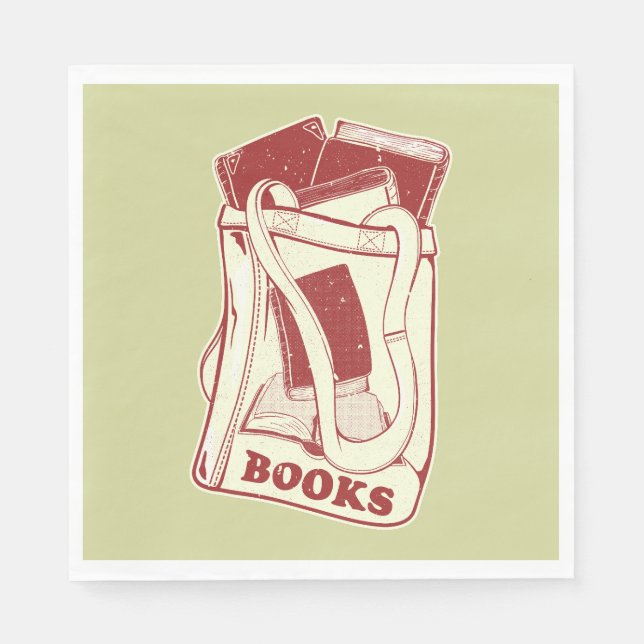 Bag of books I love to read Napkins (Front)