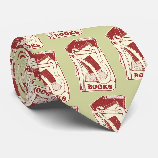 Bag of books I love to read Neck Tie (Rolled)