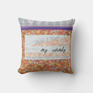 Bag of Candy Corn Decorative Throw Pillows