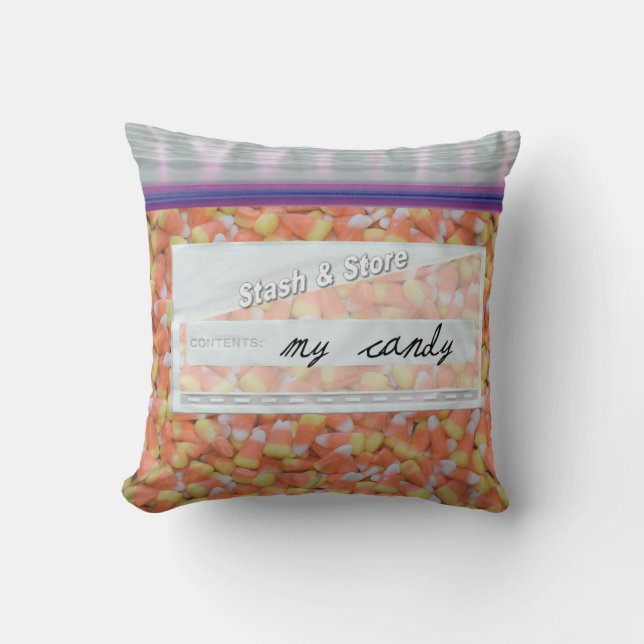 Bag of Candy Corn Decorative Throw Pillows (Front)