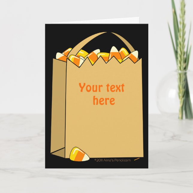 Bag of Candy Corn Fun Halloween Template (Front)