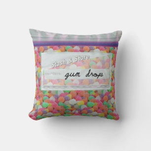 Bag of Candy Gumdrops Decorative Throw Pillow