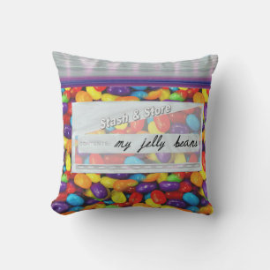 Bag of Candy Jelly Beans Decorative Throw Pillow