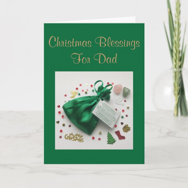 Bag of Christmas Blessings for Dad Card with Verse (Front)