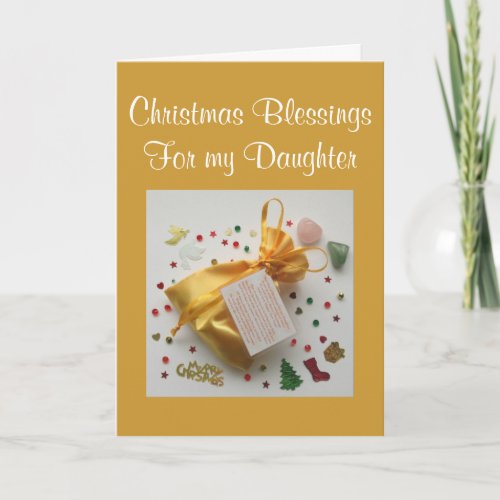 Bag of Christmas Blessings for Daughter Xmas Card