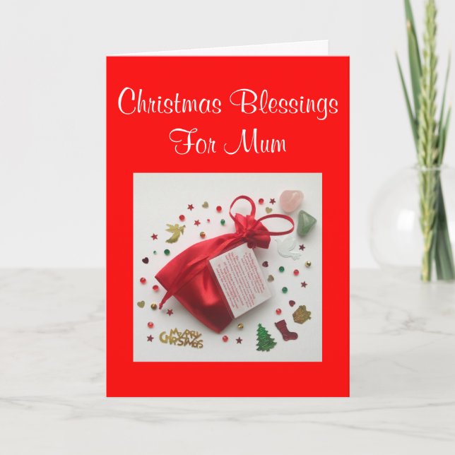 Bag of Christmas Blessings for Mum Card with Verse (Front)