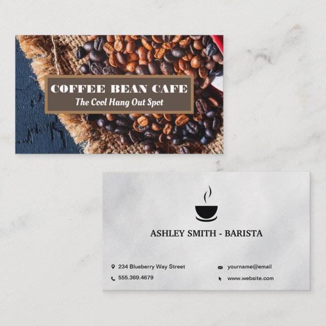 Bag of Coffee Beans Business Card (Front/Back)