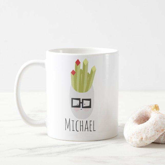 Bag of Fries Cute Cartoon  Coffee Mug (With Donut)