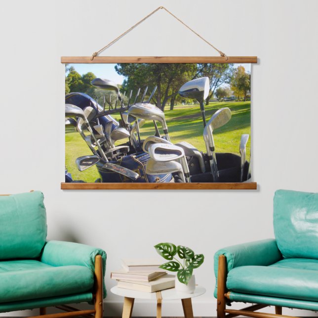 Bag Of Golf Clubs, Wall Hanging Tapestry (Living Room)