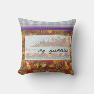 Bag of Gummy Bear Candy Decorative Throw Pillows