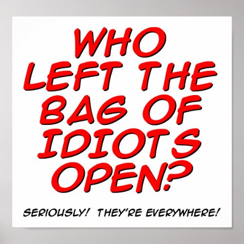 Bag of Idiots Funny Poster