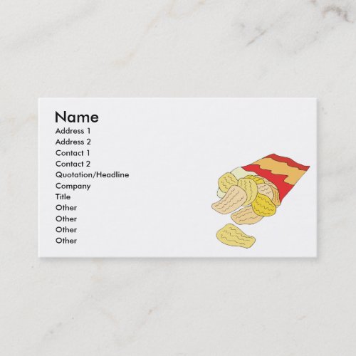 bag of potato chips business card