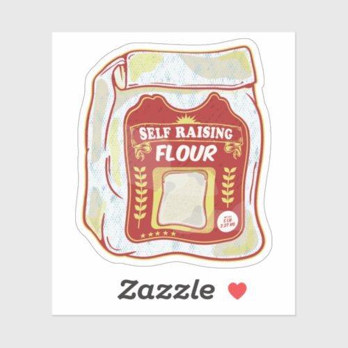 Bag of self raising flour sticker