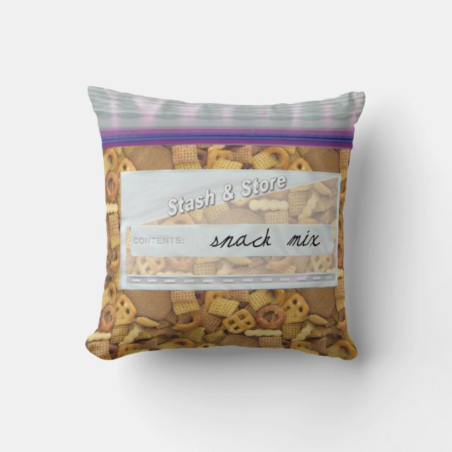 Bag of Snack Mix Snacks Decorative Throw Pillow (Front)