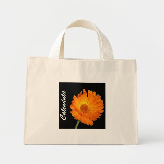 Bag - Orange Calendula with Water Drops (Front)