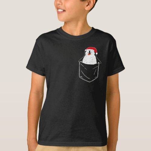 Bag Penguin Santa Cute Animal Christmas T_Shirt
